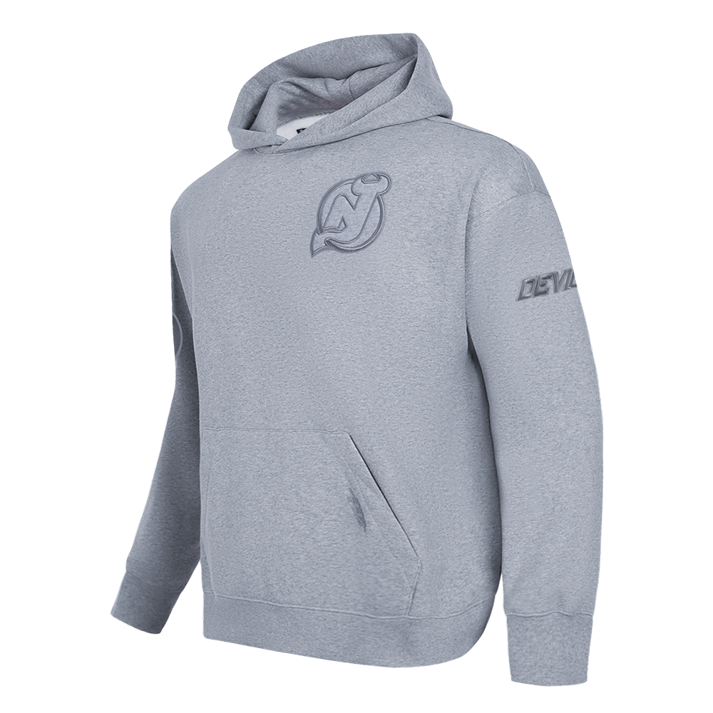 NHL NEW JERSEY DEVILS NEUTRAL MEN'S DROP SHOULDER FLC PO HOODIE (DARK HEATHER GRAY)