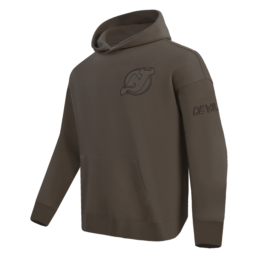 NHL NEW JERSEY DEVILS NEUTRAL MEN'S DROP SHOULDER FLC PO HOODIE (DARK TAUPE)