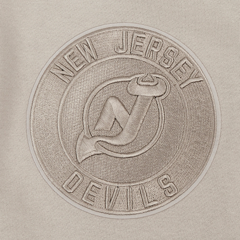 NHL NEW JERSEY DEVILS NEUTRAL MEN'S DROP SHOULDER FLC PO HOODIE (TAUPE)