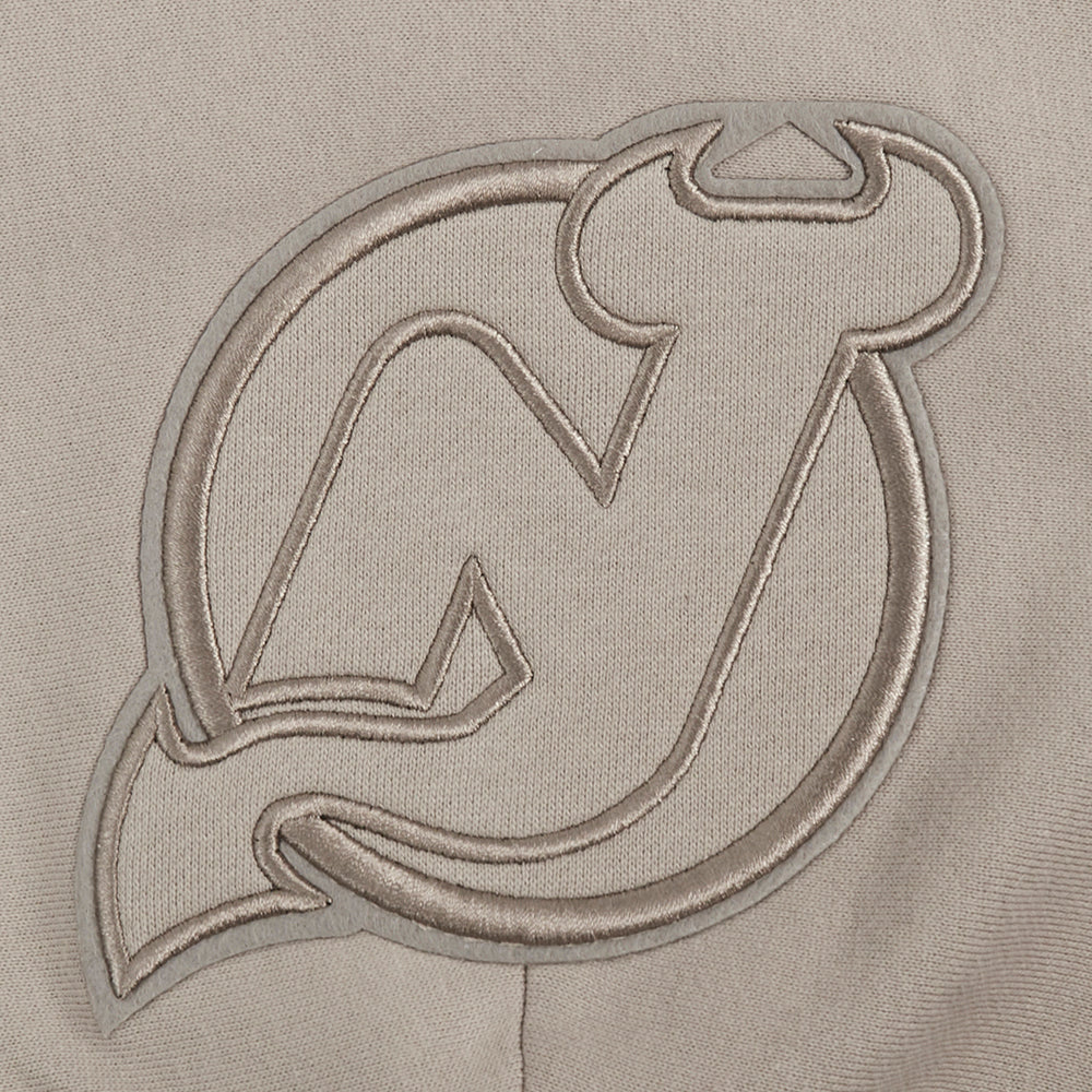 NHL NEW JERSEY DEVILS NEUTRAL MEN'S DROP SHOULDER FLC PO HOODIE (TAUPE)