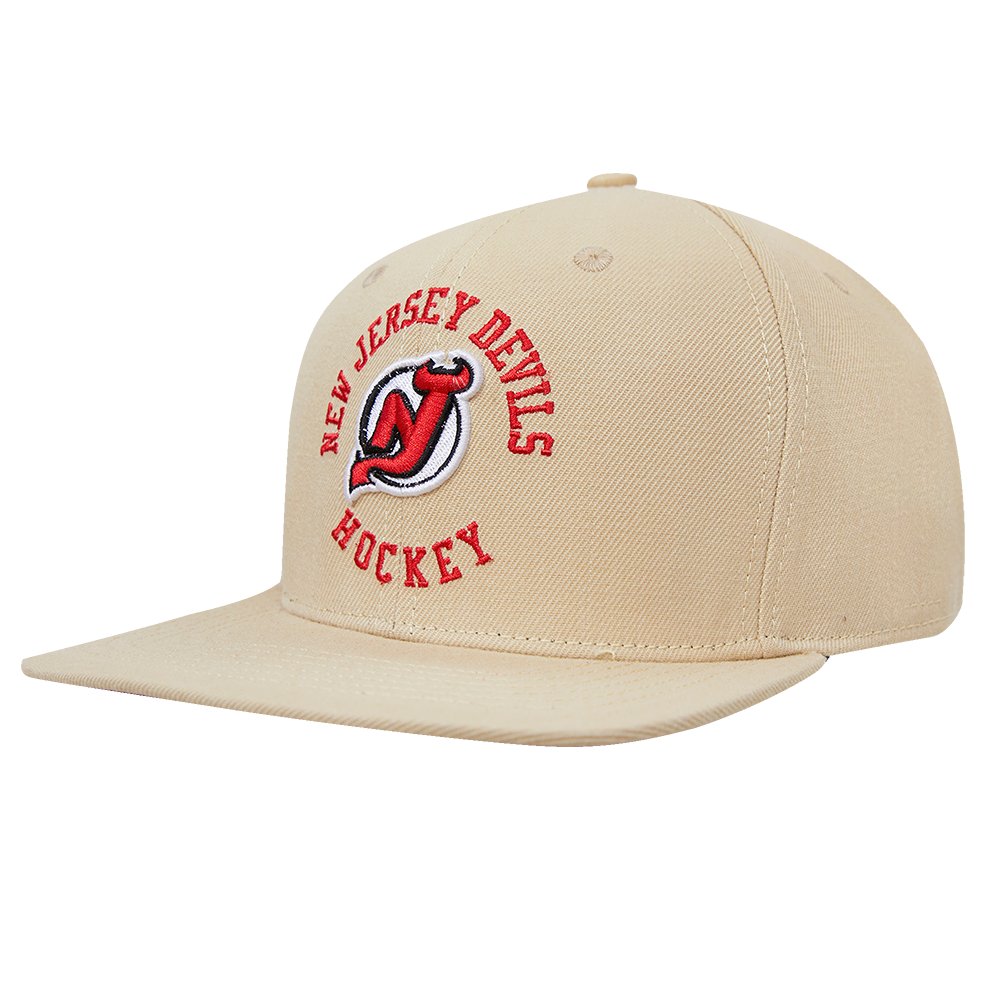 NHL NEW JERSEY DEVILS HYBRID WOVEN WOOL SNAPBACK HAT (KHAKI)