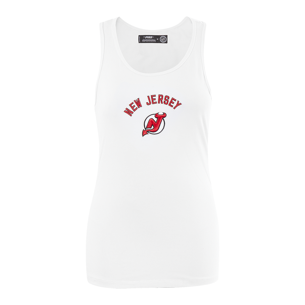 NHL NEW JERSEY DEVILS CLASSIC WOMEN'S RELAXED FIT RACERBACK (WHITE)