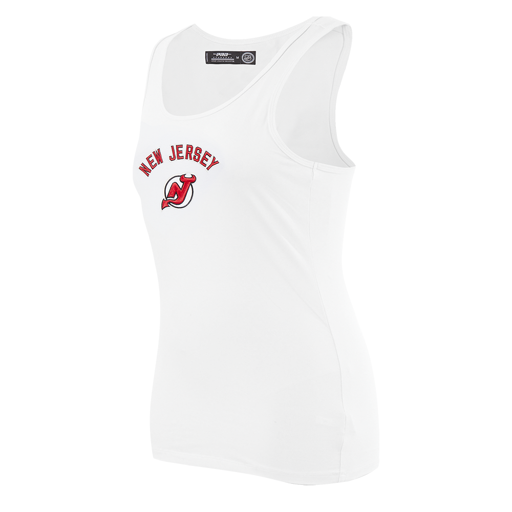 NHL NEW JERSEY DEVILS CLASSIC WOMEN'S RELAXED FIT RACERBACK (WHITE)