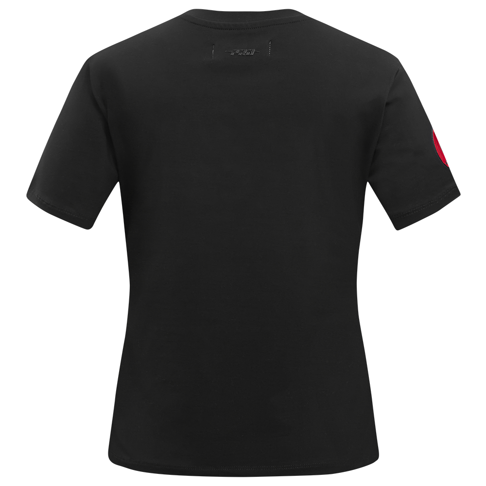 NHL NEW JERSEY DEVILS CLASSIC SHORT SLEEVE WOMEN'S SINGLE JERSEY SLIM FIT TEE (BLACK)