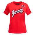 NHL NEW JERSEY DEVILS CLASSIC SHORT SLEEVE WOMEN'S SINGLE JERSEY SLIM FIT TEE (RED)