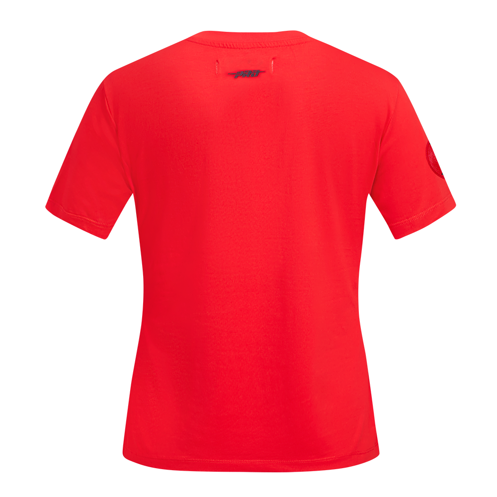 NHL NEW JERSEY DEVILS CLASSIC SHORT SLEEVE WOMEN'S SINGLE JERSEY SLIM FIT TEE (RED)
