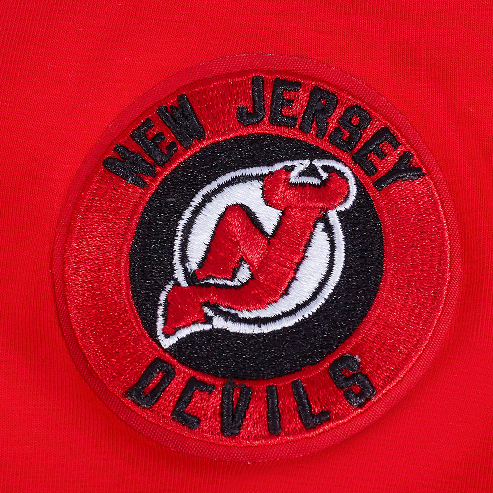NHL NEW JERSEY DEVILS CLASSIC SHORT SLEEVE WOMEN'S SINGLE JERSEY SLIM FIT TEE (RED)