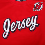 NHL NEW JERSEY DEVILS CLASSIC SHORT SLEEVE WOMEN'S SINGLE JERSEY SLIM FIT TEE (RED)