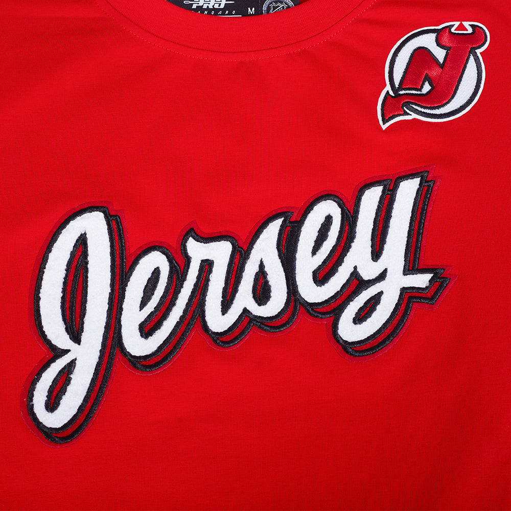 NHL NEW JERSEY DEVILS CLASSIC SHORT SLEEVE WOMEN'S SINGLE JERSEY SLIM FIT TEE (RED)