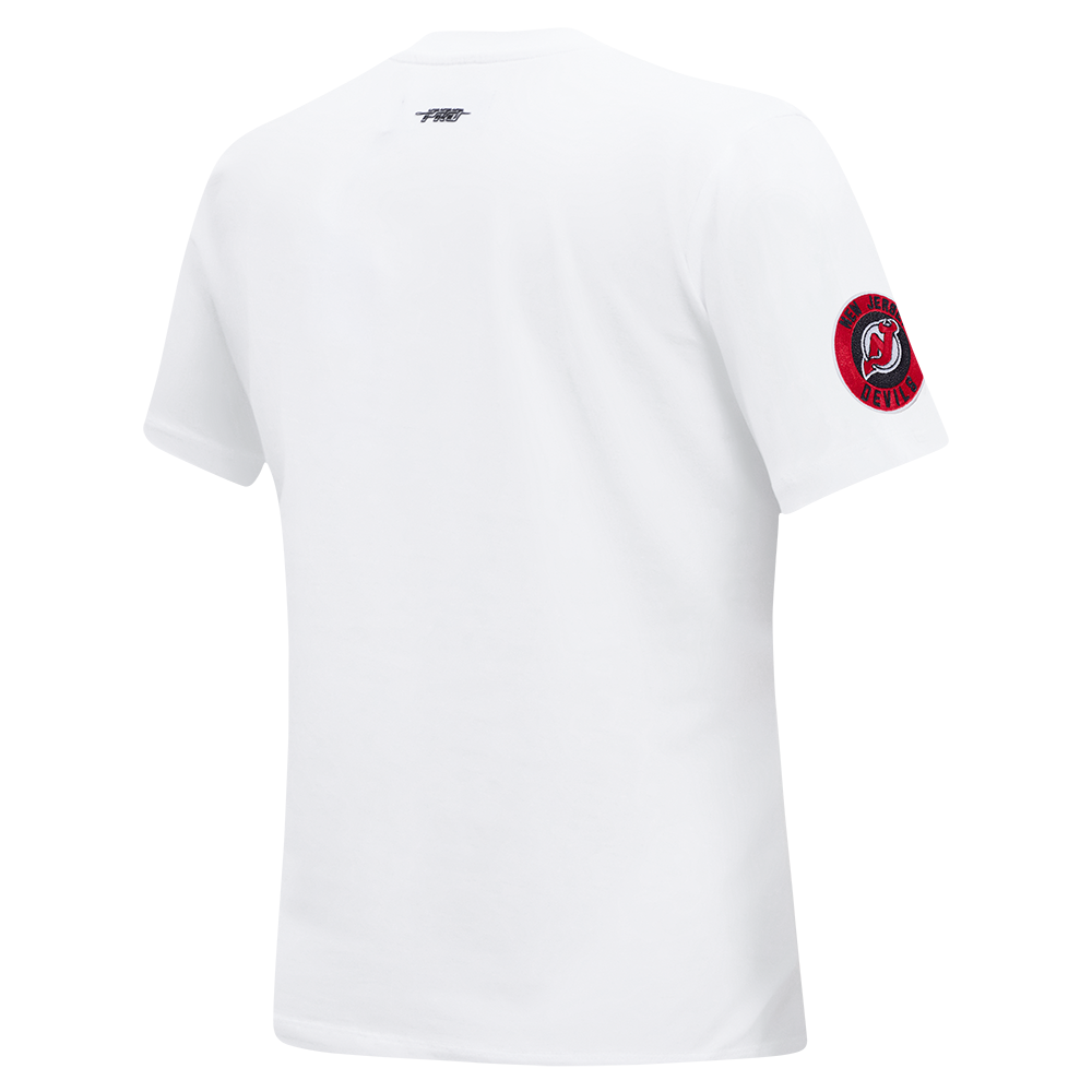 NHL NEW JERSEY DEVILS CLASSIC T-SHIRT AJUSTÉ EN JERSEY SIMPLE À MANCHES COURTES POUR FEMME (BLANC)