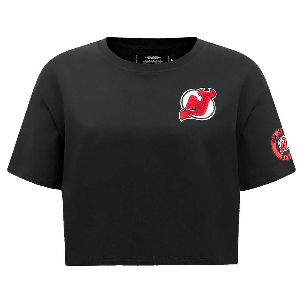 NHL NEW JERSEY DEVILS CLASSIC T-SHIRT À COUPE CARRÉE POUR FEMME (NOIR)