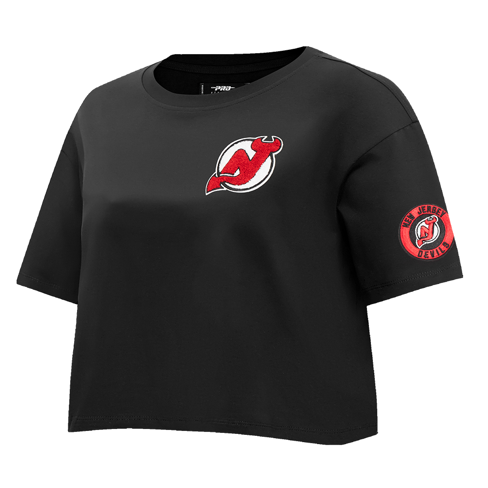NHL NEW JERSEY DEVILS CLASSIC T-SHIRT À COUPE CARRÉE POUR FEMME (NOIR)