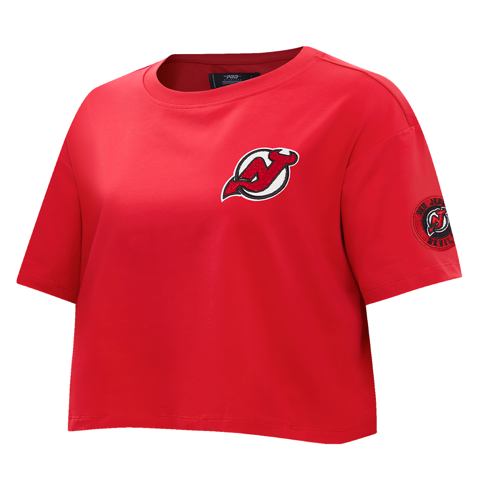 NHL NEW JERSEY DEVILS CLASSIC WOMEN'S BOXY TEE (RED)