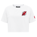 NHL NEW JERSEY DEVILS CLASSIC T-SHIRT À COUPE CARRÉE POUR FEMME (BLANC)