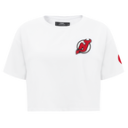 NHL NEW JERSEY DEVILS CLASSIC T-SHIRT À COUPE CARRÉE POUR FEMME (BLANC)