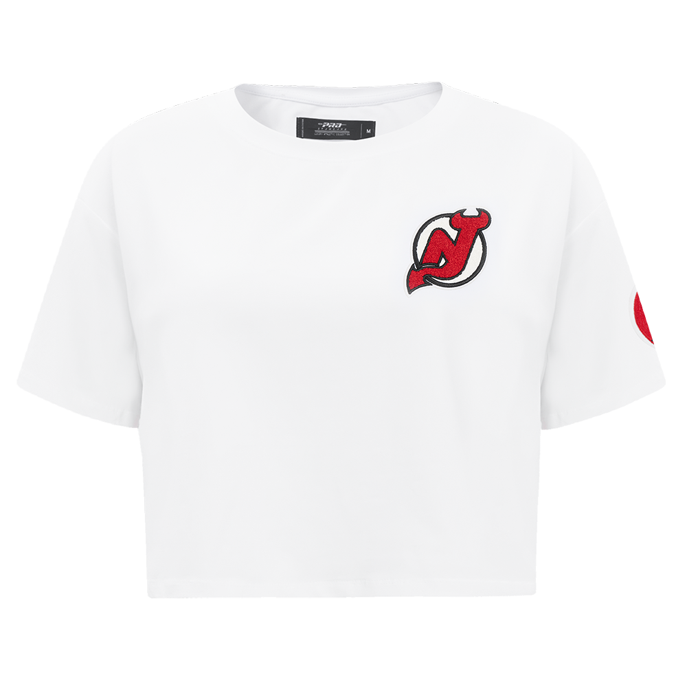 NHL NEW JERSEY DEVILS CLASSIC T-SHIRT À COUPE CARRÉE POUR FEMME (BLANC)