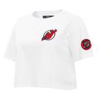NHL NEW JERSEY DEVILS CLASSIC T-SHIRT À COUPE CARRÉE POUR FEMME (BLANC)