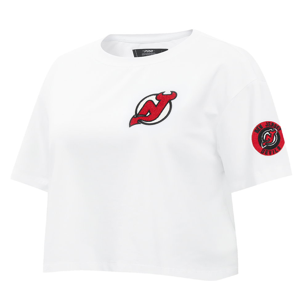 NHL NEW JERSEY DEVILS CLASSIC T-SHIRT À COUPE CARRÉE POUR FEMME (BLANC)