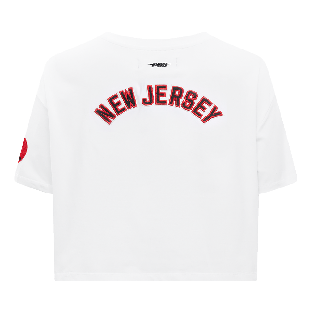 NHL NEW JERSEY DEVILS CLASSIC T-SHIRT À COUPE CARRÉE POUR FEMME (BLANC)