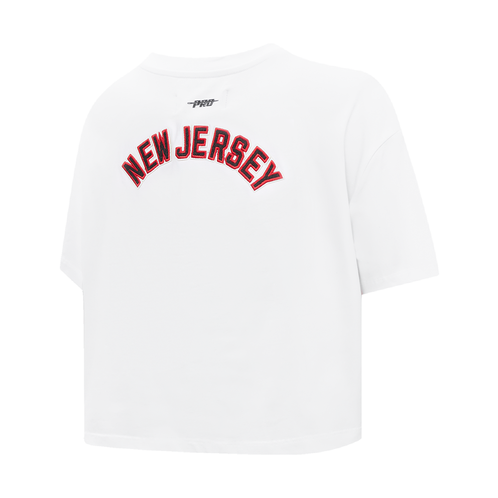 NHL NEW JERSEY DEVILS CLASSIC T-SHIRT À COUPE CARRÉE POUR FEMME (BLANC)