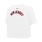 NHL NEW JERSEY DEVILS CLASSIC T-SHIRT À COUPE CARRÉE POUR FEMME (BLANC)