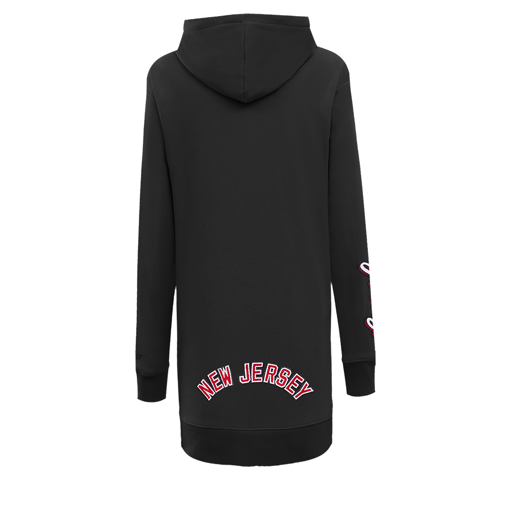NHL NEW JERSEY DEVILS CLASSIC WOMEN'S FLEECE HOODIE DRESS (BLACK)