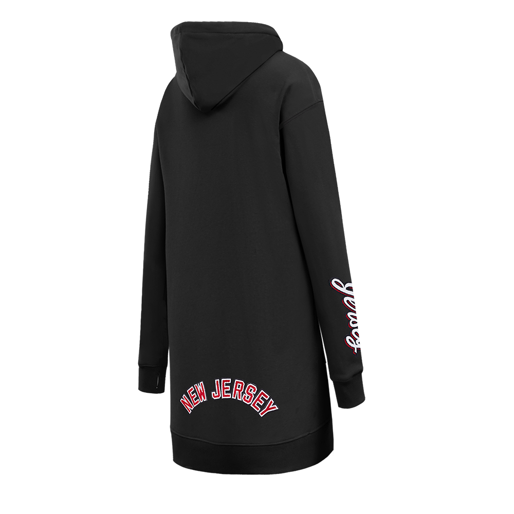 NHL NEW JERSEY DEVILS CLASSIC WOMEN'S FLEECE HOODIE DRESS (BLACK)