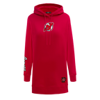 NHL NEW JERSEY DEVILS CLASSIC WOMEN'S FLEECE HOODIE DRESS (RED)
