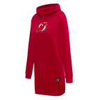 NHL NEW JERSEY DEVILS CLASSIC WOMEN'S FLEECE HOODIE DRESS (RED)