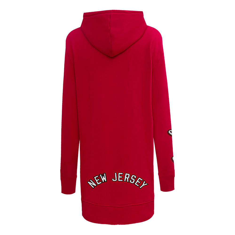 NHL NEW JERSEY DEVILS CLASSIC WOMEN'S FLEECE HOODIE DRESS (RED)