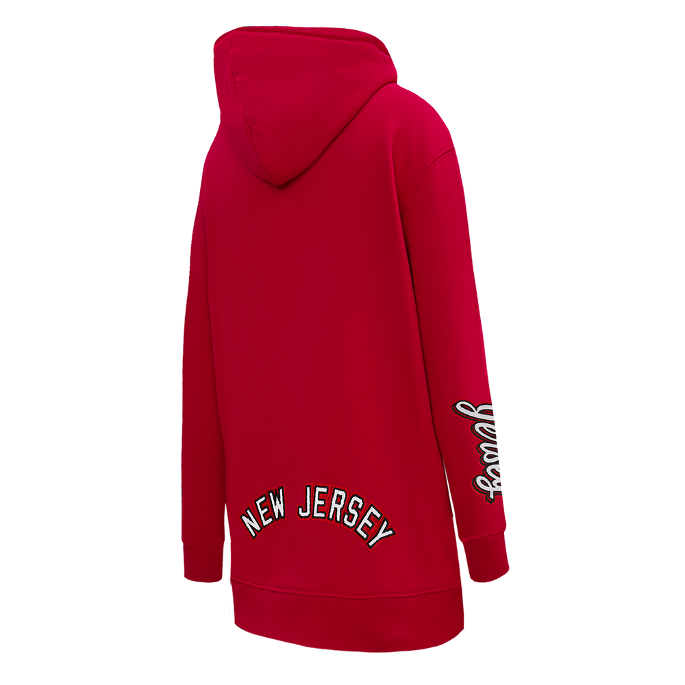NHL NEW JERSEY DEVILS CLASSIC WOMEN'S FLEECE HOODIE DRESS (RED)