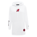 NHL NEW JERSEY DEVILS CLASSIC WOMEN'S FLEECE HOODIE DRESS (WHITE)