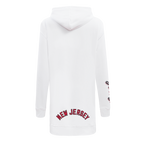 NHL NEW JERSEY DEVILS CLASSIC WOMEN'S FLEECE HOODIE DRESS (WHITE)