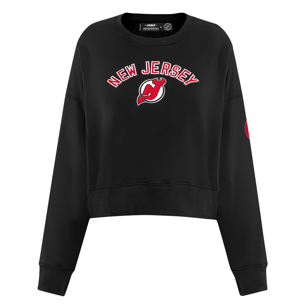 NHL NEW JERSEY DEVILS CLASSIC WOMEN'S FLEECE CREWNECK (BLACK)