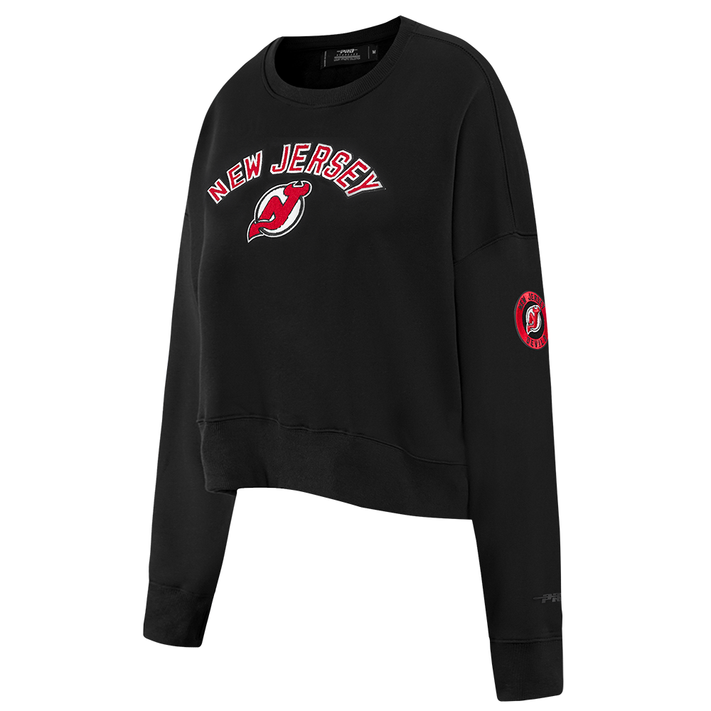 NHL NEW JERSEY DEVILS CLASSIC WOMEN'S FLEECE CREWNECK (BLACK)