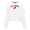 NHL NEW JERSEY DEVILS CLASSIC CHANDAIL À COL ROND EN MOLLETON POUR FEMME (BLANC)