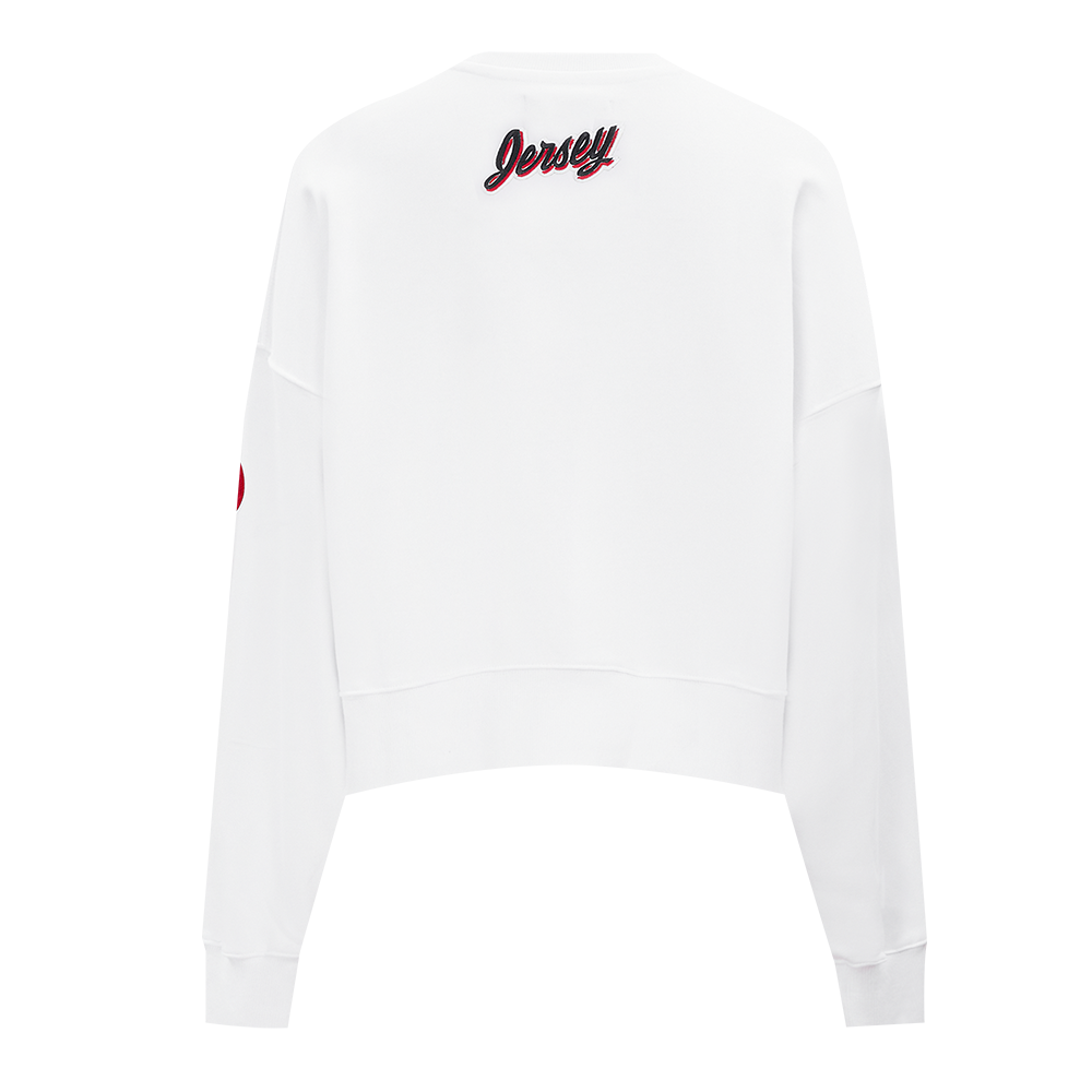 NHL NEW JERSEY DEVILS CLASSIC CHANDAIL À COL ROND EN MOLLETON POUR FEMME (BLANC)