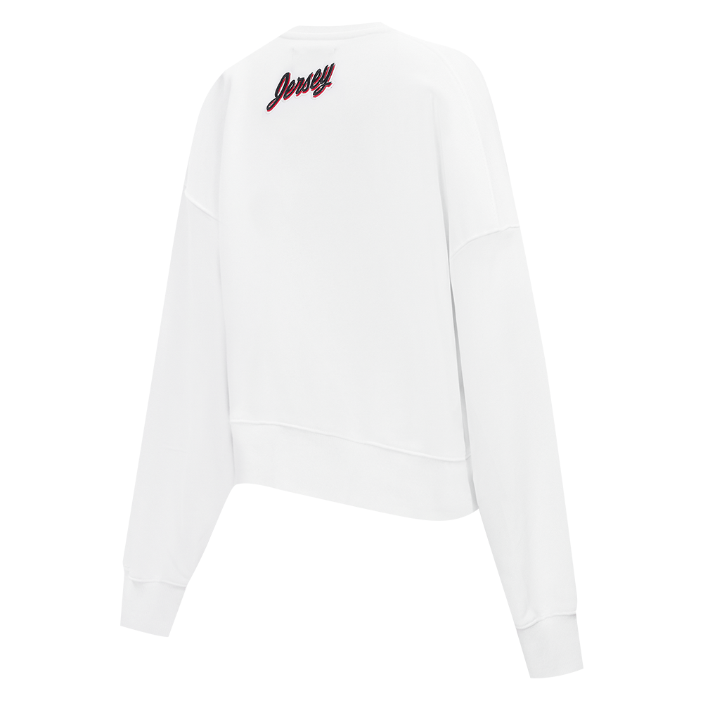 NHL NEW JERSEY DEVILS CLASSIC CHANDAIL À COL ROND EN MOLLETON POUR FEMME (BLANC)