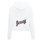 NHL NEW JERSEY DEVILS CLASSIC WOMEN'S FLEECE CROPPED PULLOVER HOODIE (WHITE)