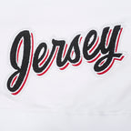 NHL NEW JERSEY DEVILS CLASSIC WOMEN'S FLEECE CROPPED PULLOVER HOODIE (WHITE)