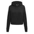 NHL NEW JERSEY DEVILS NEUTRAL WOMEN'S CROPPED PULLOVER HOODIE (BLACK)