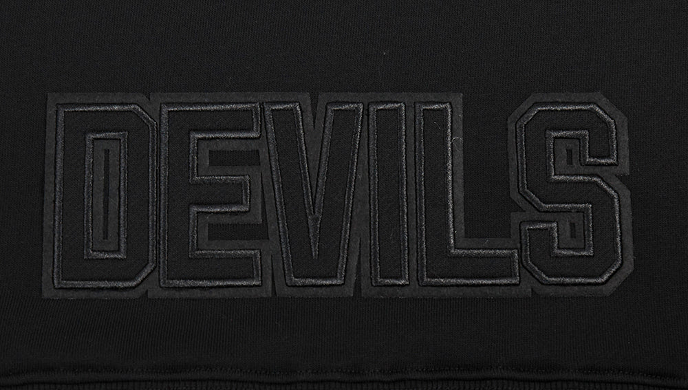 NHL NEW JERSEY DEVILS NEUTRAL WOMEN'S CROPPED PULLOVER HOODIE (BLACK)