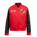 NHL NEW JERSEY DEVILS CLASSIC WOMEN'S WOOL VARSITY JACKET (RED/BLACK)
