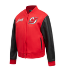 NHL NEW JERSEY DEVILS CLASSIC WOMEN'S WOOL VARSITY JACKET (RED/BLACK)