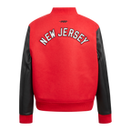 NHL NEW JERSEY DEVILS CLASSIC WOMEN'S WOOL VARSITY JACKET (RED/BLACK)