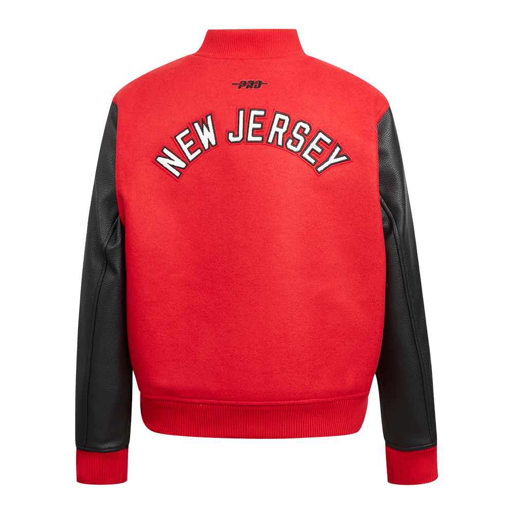 NHL NEW JERSEY DEVILS CLASSIC WOMEN'S WOOL VARSITY JACKET (RED/BLACK)