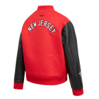 NHL NEW JERSEY DEVILS CLASSIC WOMEN'S WOOL VARSITY JACKET (RED/BLACK)