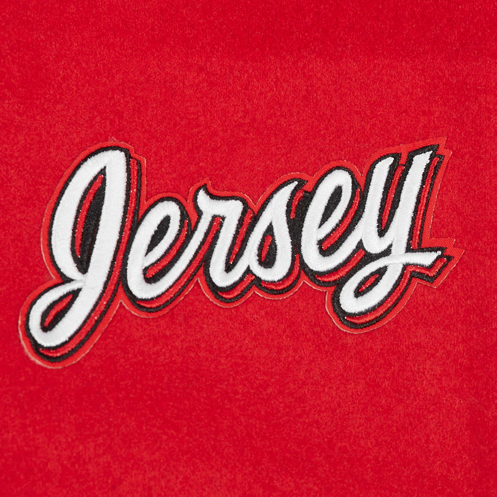 NHL NEW JERSEY DEVILS CLASSIC WOMEN'S WOOL VARSITY JACKET (RED/BLACK)