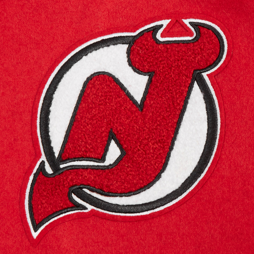 NHL NEW JERSEY DEVILS CLASSIC WOMEN'S WOOL VARSITY JACKET (RED/BLACK)