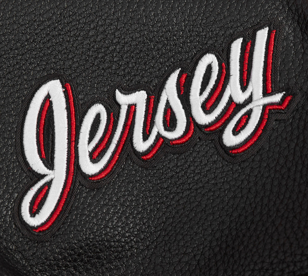 NHL NEW JERSEY DEVILS CLASSIC WOMEN'S WOOL VARSITY JACKET (RED/BLACK)
